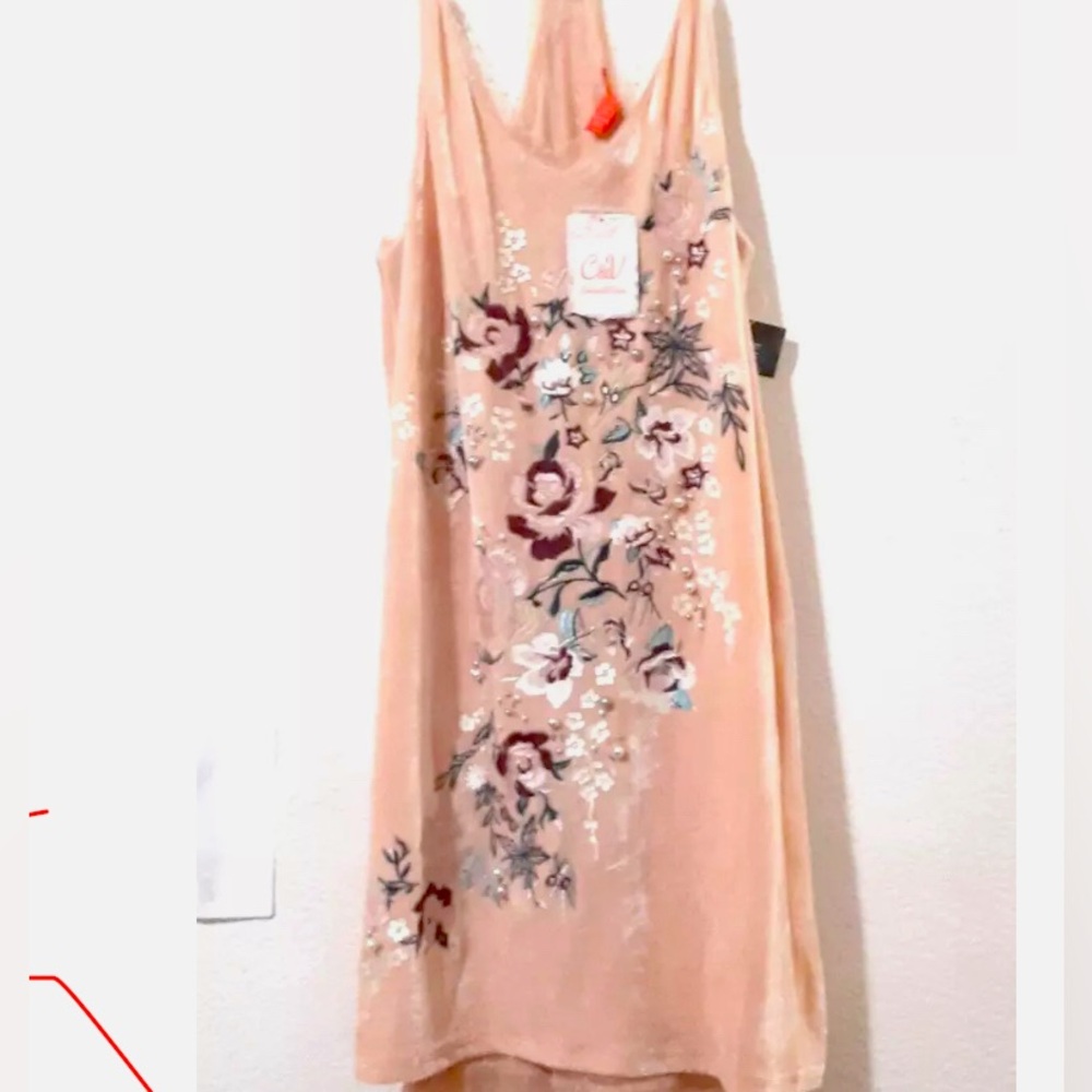 Chelsea and Violet pink velvet sleeveless stretch dress in size XL